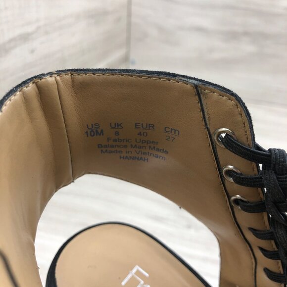 Franco Sarto Booties Womens 10 Hannah Black Zip Open Toe Ankle Boots - Picture 11 of 11